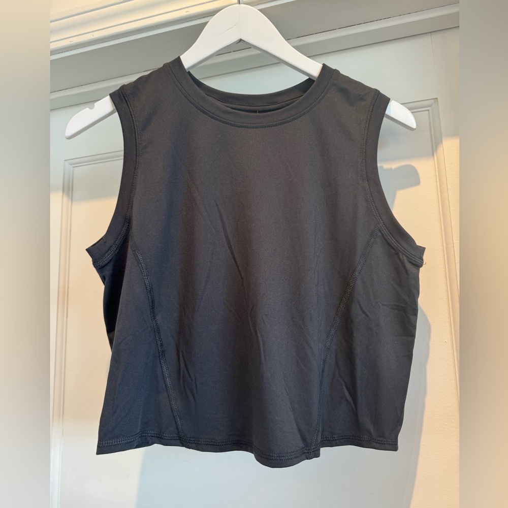 NWT Thrive Societe Open Back Cropped Tank Top Black